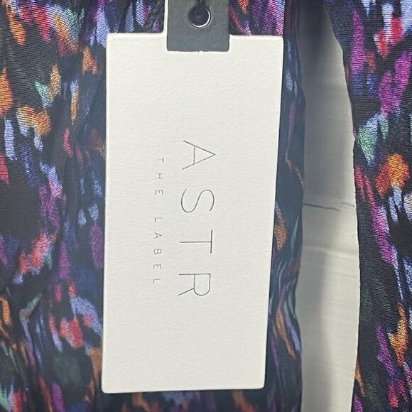 NWTs ASTR the Label Isolde One Shoulder Bodysuit In Purple/Navy Multi Size Large - Picture 7 of 12